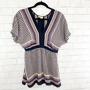 Meadow Rue - Anthropologie Multicolor 100% Silk Boho Blouse Women's Size Small